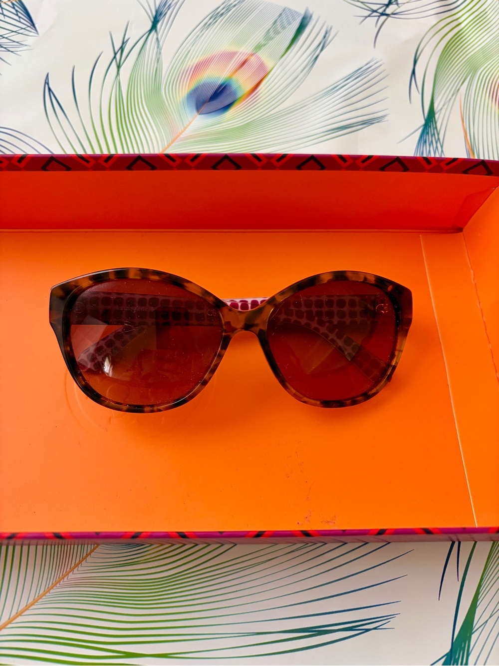 Kate spade Tortoiseshell Oversized Women's Sunglasses with coach case